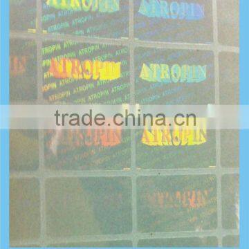 Customized hologram Transparent sticker hologram lamination overlay film printing for plastic card