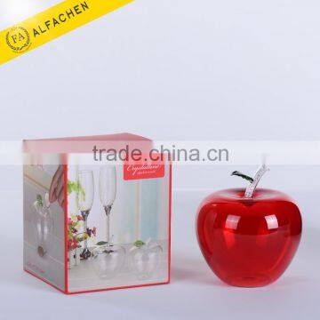 Personalized Red Glass Money Saving Box Premium Apple Shape Coin Piggy Bank