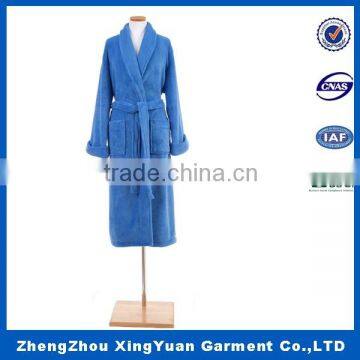 High quality Luxury Unisex fleece Plush colorful Fleece Bath Robe/Shawl Collar Long Sleeve fleece