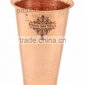 Handmade Pure Copper Glass Cup - 550 ML Serving Water Lassi Home Hotel Good Health Benefits Yoga, Ayurveda