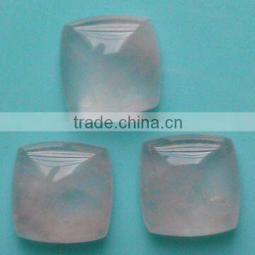 20mm natural rose quartz cusion shape smooth cabochon for inlays