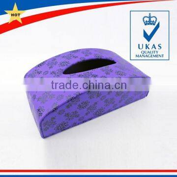 Durable Purple Leather Tissue Box