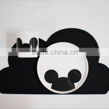 Silicone Non-slip Cloud Shape Kids Placemat Dinnerware Table Mat / Kids Meal Mat Placemat Eat Mat