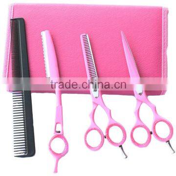 professional hair dressing scissors in pink colors