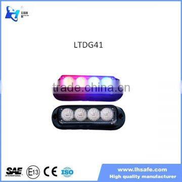 Wholesale price 4 LED grille strobe warning light/red blue white amber led flashing LTDG41