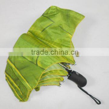 Creative Natural Palm Green Leaf Square Shaped Eco Umbrella photo-4