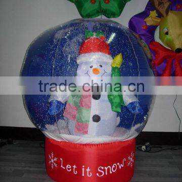 Inflatable snowman Snow globe