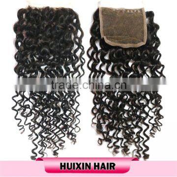 wholesale deep curly 100% virgin human peruvian deep curly lace closure