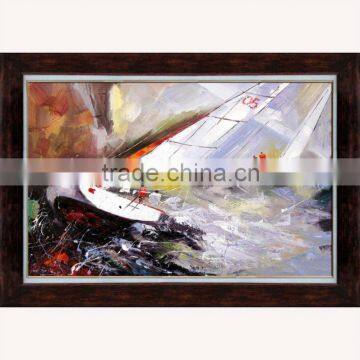 Handmade Knife Sailing Boats abstract Painting on Canvas