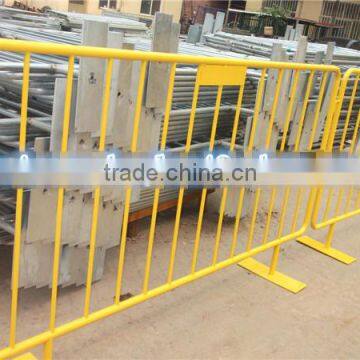 Yellow color crowd control barrier fence for Temporary road construction