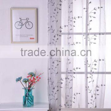 embroidered sheer voile curtain fabric curtain with eyelet