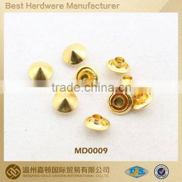 high quality custom made metal gold color clothing rivet