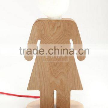 Scandinavian Modern Style Wooden Table Lamp Girl Base Table Lamp Home Bedside Table Lamp