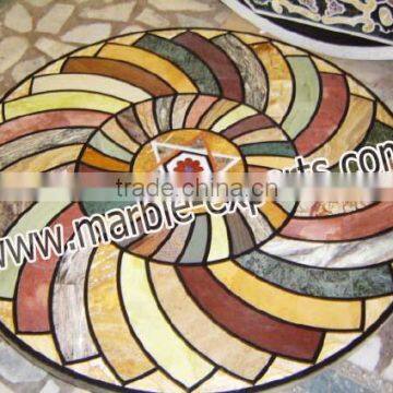 Marble stone mosaic overlay coffee table top