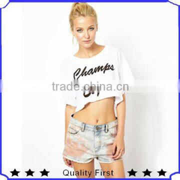 2013 High Fashion Design Women Summer Champs Elysees Cropped T-Shirt Crop Tops and Blouse Printed Tops and Blouse Shkz 79