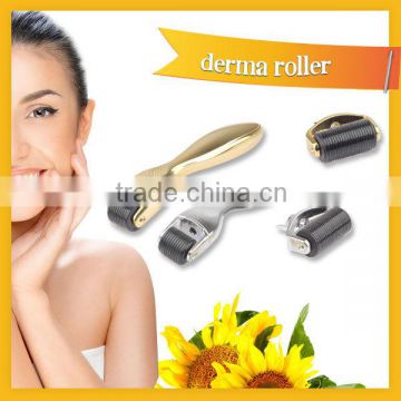 Beijing jiatailonghe Micro derma roller 1200 needles changeable heads golden body derma roller for anti cellulite