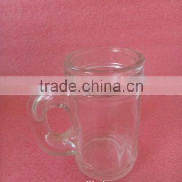 3oz 85ml small clear white coffee glass cups with glass handles