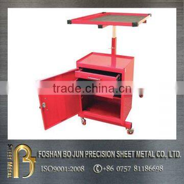 Foshan Bo Jun rolling red powder coated adjustable metal tool cart