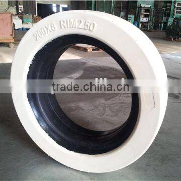 White Smooth Solid Tire Type and ISO Certification Tire for Lifing Platform photo-2