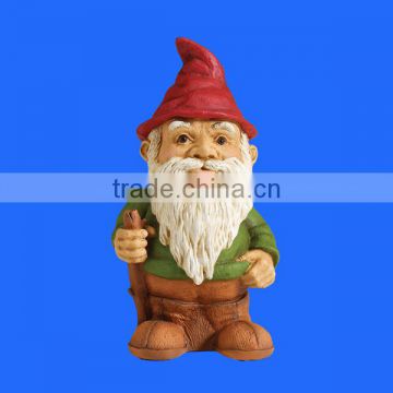 Funny gnome garden statue resin garden gnome door