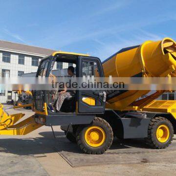 self loading and propelled concrete mixer power shift truck with pump diesel engine air conditioner