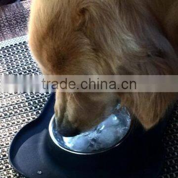 Stainless Steel Dog Bowl With No Spill Non-Skid Silicone Mat photo-5