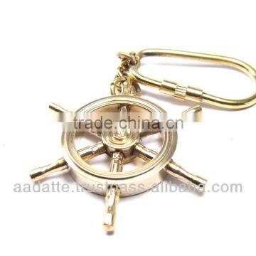 Nautical navy ships brass wheel key chain ring nautical key chain