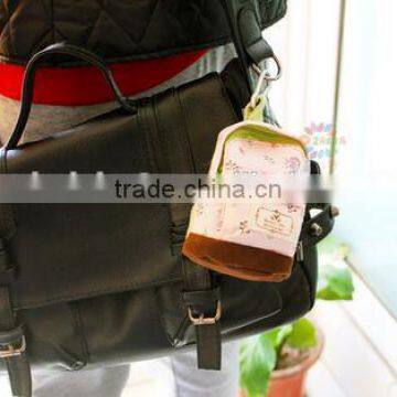 Cy276 Fresh Floral Style Super Mini Schoolbag Shape Coin Purse Canvas Wallet Women Handbag Creative Coin Pouch Gift photo-3
