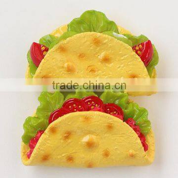 custom design rolling bread with vegetable and meat 3D resin fridge magnet