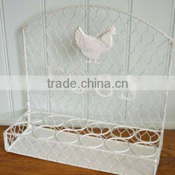 Modern Metal Wire Eggs Holder Rack,white