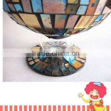 Home Decor Fancy Thin Neck Unique Stained Mirrored Mosaic Flower Arrangement Glass Vases
