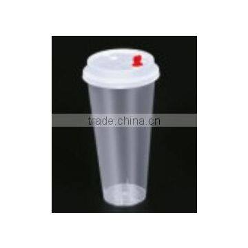 PP Cup Plastic Cup 600ML Transparent Drink Cup Disposable Cup Injection With Lid photo-2
