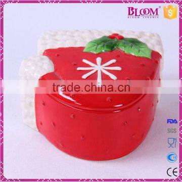 Hat Desgin Ceramic Christmas Decoration Cookie Box photo-3