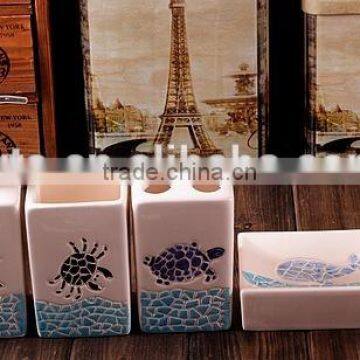 New Ceramic Bathroom Set With Sea Pattern photo-6