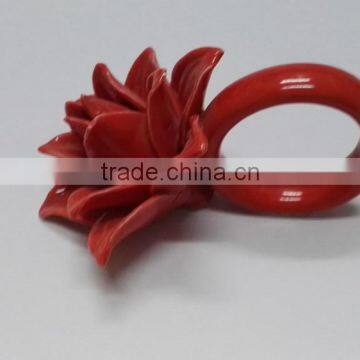 Ceramic Flower Porcelain Flower Napkin Rings photo-2