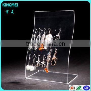 28 holes clear acrylic Jewelry earring Display stand, 12 pairs acrylic L shape earring dispaly