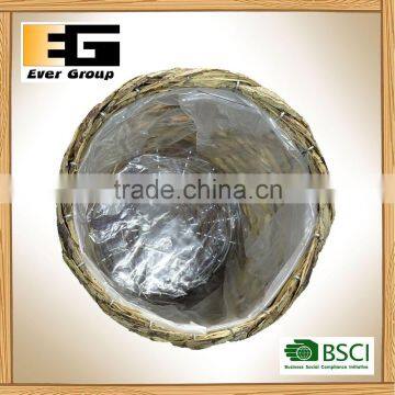 Eco-Friendly Rattan Round Shape Garden Planter Flower Pots photo-5