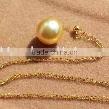 18k Gold 9-10mm Gold South Sea Pearl Pendant photo-3