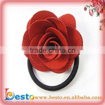 CF0244 Handmade women red rose hair flower with elastic