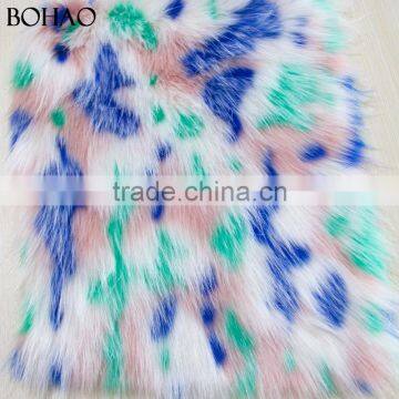 Pretty Looking Bright Colorful Fake Fur Fabric Textile