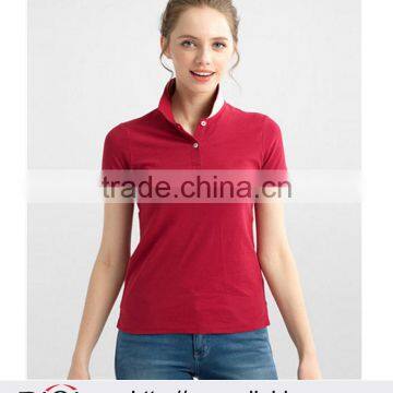 Short-Sleeve Turn-down Polo Collar Casual Solid Color Tops Summer Sportwear T-Shirts