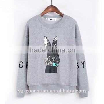 Newest Design Pullover O-neck Hoody With Animal Printing for Women photo-4