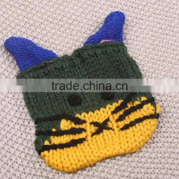 YAKUYIYI Girl Grey Short Sleeve Kitten Pocket Long Sweater photo-4