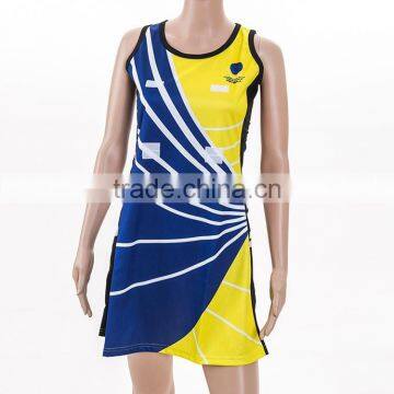 2017 netball uniforms dress with Velcro neball bibs