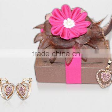 Rose Gold Plated Heart With CZ Studded Fashion PendantSet photo-3