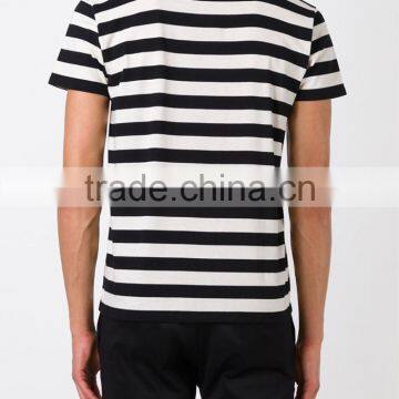 High Quality Striped Black and White Cotton Polo Shirt for Male photo-3