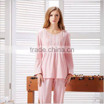 custom high quality 100% cotton women's pajamas printed pajamas suits