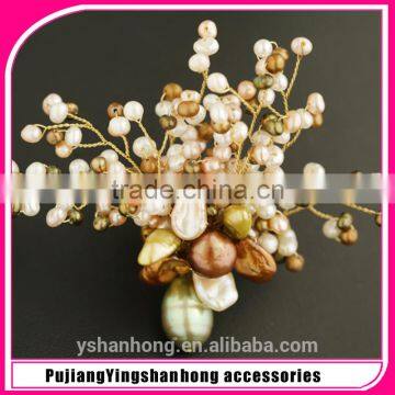 Natural freshwater pearl brooch brooches hand-woven fashion