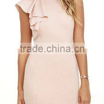 Runwaylover EY2212D Hot Style 2017 Ladies Elegant Falbala Sleeve Bandage Dress