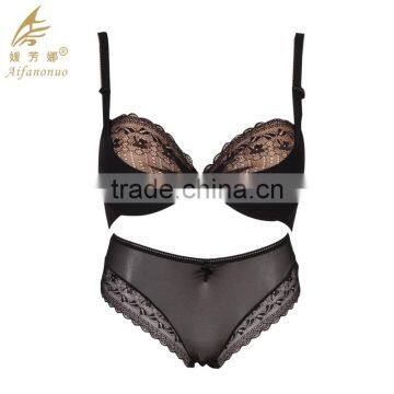 women quality mature fashion push up bra and panty nylon OEM Shantou